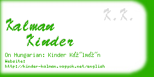 kalman kinder business card